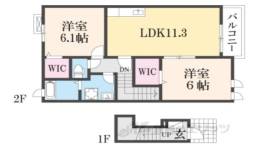 サザン　アルミユールＡ間取り図面