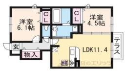 シャーロット水口Ｂ間取り図面