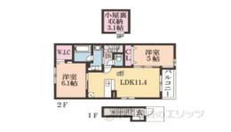 プラシード新城１間取り図面