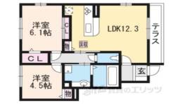 ロイヤルタウン篠山口Ｂ棟間取り図面
