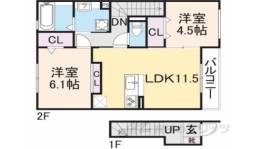 ロイヤルタウン篠山口A棟間取り図面
