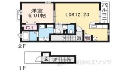 京　RANZAN ２間取り図面