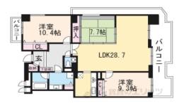 ﾗｲｵﾝｽﾞｽﾃｰｼｮﾝﾌﾟﾗｻﾞ近江八幡弐番館間取り図面
