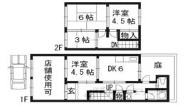 福田様連棟店舗住宅間取り図面
