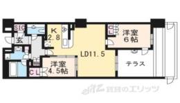 ザ・パークハウス三条油小路105間取り図面