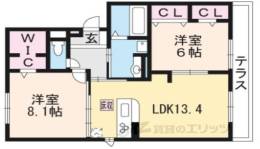 ソレアード嵯峨２間取り図面