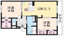 ソレアード嵯峨２間取り図面