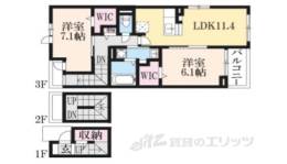 ウッドヴィレッジMINORU３間取り図面
