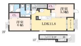 ブリアン　オーブ　１間取り図面
