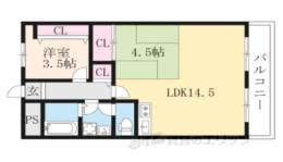 山科ハイツ252号室間取り図面