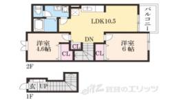 フロントパークこうか２間取り図面
