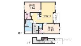 クレメント木津宮ノ内Ｂ間取り図面