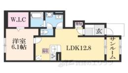 クレメント木津八ヶ坪Ｂ間取り図面