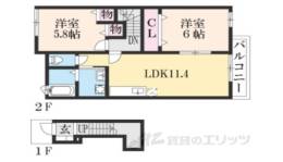 プラシード野中A間取り図面