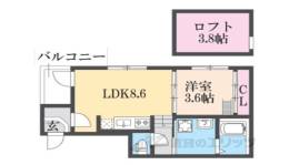 ハーモニーテラス深草下川原町２間取り図面