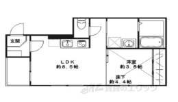 ハーモニーテラス深草下川原町２間取り図面