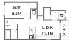 CASA美輪１間取り図面