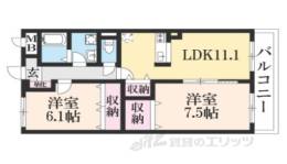 ブレイン長浜１間取り図面