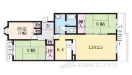 平城左京団地１９号棟間取り図面