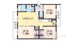 くおん嵯峨西棟間取り図面