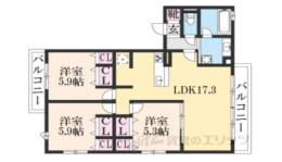 くおん嵯峨西棟間取り図面