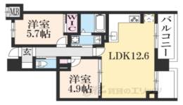 Ｒｉｖｉｅｒｅ　Ｇａｕｃｈｅ寺町二条間取り図面