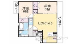 コーポ大安寺２間取り図面