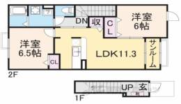 グラン・ソーレ１間取り図面