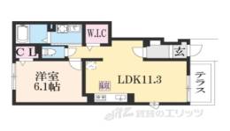 フロントパーク　こうか１間取り図面