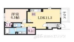 フロントパーク　こうか１間取り図面