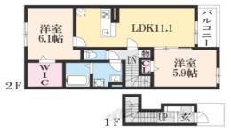 セイバリープリムローズ１間取り図面