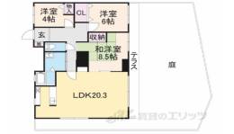 パークヴィレッジ学園前Ａ-１２間取り図面
