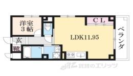 アルファクラージュくずは３間取り図面