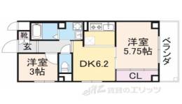 アルファクラージュくずは３間取り図面