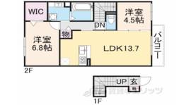 ヴィラ　ウェスト２間取り図面