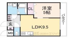 プラリア招提元町Ｂ棟間取り図面