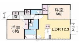 グランモア東九条２間取り図面