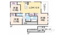 クレール・パルB間取り図面