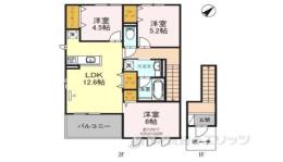 クレール・パルB間取り図面