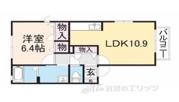 アールウエストＢ間取り図面