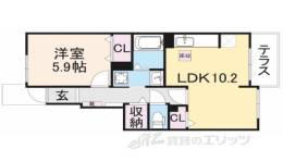 グリーン琥珀　２間取り図面
