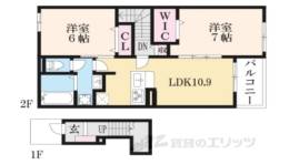 クレメント東九条Ｂ間取り図面