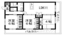 グラン・コート西京極２間取り図面