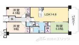 セザール枚方公園４０５号室間取り図面