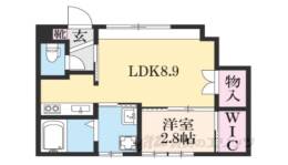 Ｓｑｕｉｒｒｅｌ　Ａｐａｒｔｍｅｎｔ　Ａ間取り図面