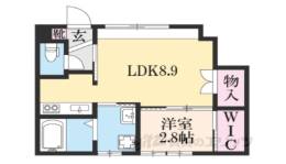 Ｓｑｕｉｒｒｅｌ　Ａｐａｒｔｍｅｎｔ　Ｂ間取り図面