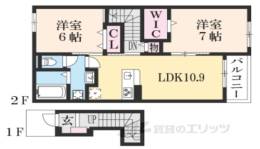 メゾンホープ　甲南２間取り図面