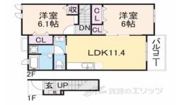 サウス　ウェルズ２間取り図面