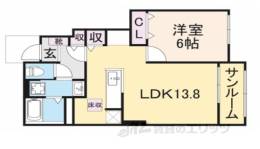 グランツオーベル木之本２間取り図面