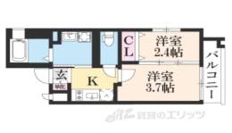 アクアプレイス京都北白川301間取り図面